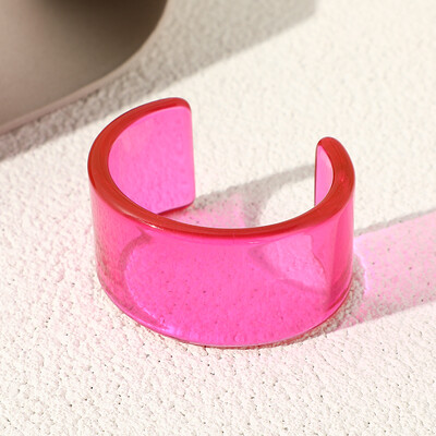 Μόδα Διαφανές Ακρυλική Ρητίνη Ανοιχτό βραχιόλι βραχιόλι για γυναίκες Γεωμετρικό κορεάτικο ρετρό φαρδύ βραχιόλι για κορίτσια Κοσμήματα χεριών Νέο