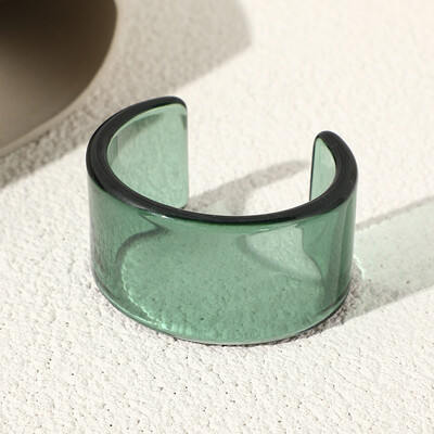 Μόδα Διαφανές Ακρυλική Ρητίνη Ανοιχτό βραχιόλι βραχιόλι για γυναίκες Γεωμετρικό κορεάτικο ρετρό φαρδύ βραχιόλι για κορίτσια Κοσμήματα χεριών Νέο