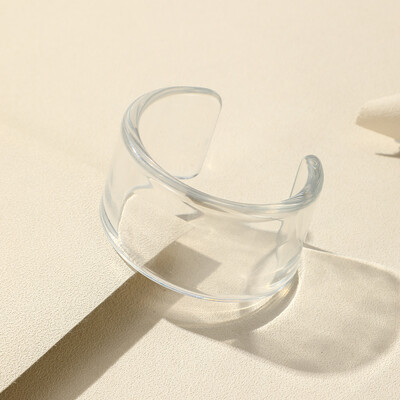 Μόδα Διαφανές Ακρυλική Ρητίνη Ανοιχτό βραχιόλι βραχιόλι για γυναίκες Γεωμετρικό κορεάτικο ρετρό φαρδύ βραχιόλι για κορίτσια Κοσμήματα χεριών Νέο