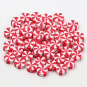 Didmeninė prekyba 9 mm 20/50/100 vnt raudono balto molio karoliukai plokšti apvalūs saldainių polimero molio tarpikliai papuošalams gaminti "pasidaryk pats" papuošalų karoliukai