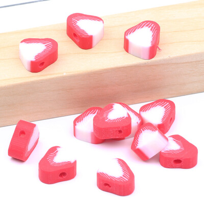 Didmeninė prekyba 9 mm 20/50/100 vnt raudono balto molio karoliukai plokšti apvalūs saldainių polimero molio tarpikliai papuošalams gaminti "pasidaryk pats" papuošalų karoliukai