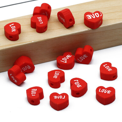 Didmeninė prekyba 9 mm 20/50/100 vnt raudono balto molio karoliukai plokšti apvalūs saldainių polimero molio tarpikliai papuošalams gaminti "pasidaryk pats" papuošalų karoliukai