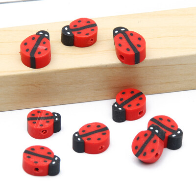 Didmeninė prekyba 9 mm 20/50/100 vnt raudono balto molio karoliukai plokšti apvalūs saldainių polimero molio tarpikliai papuošalams gaminti "pasidaryk pats" papuošalų karoliukai