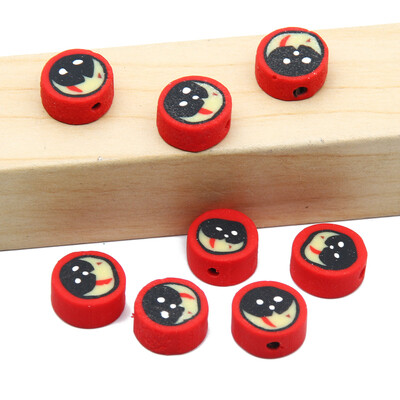 Didmeninė prekyba 9 mm 20/50/100 vnt raudono balto molio karoliukai plokšti apvalūs saldainių polimero molio tarpikliai papuošalams gaminti "pasidaryk pats" papuošalų karoliukai