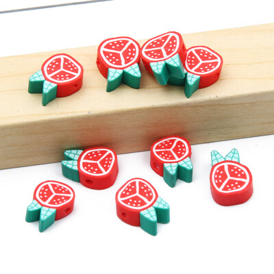 Didmeninė prekyba 9 mm 20/50/100 vnt raudono balto molio karoliukai plokšti apvalūs saldainių polimero molio tarpikliai papuošalams gaminti "pasidaryk pats" papuošalų karoliukai