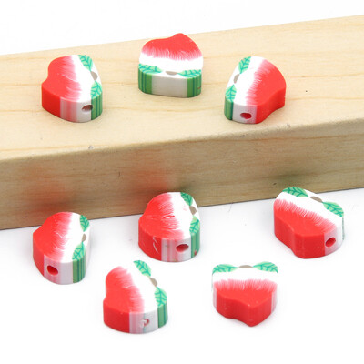 Didmeninė prekyba 9 mm 20/50/100 vnt raudono balto molio karoliukai plokšti apvalūs saldainių polimero molio tarpikliai papuošalams gaminti "pasidaryk pats" papuošalų karoliukai