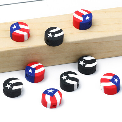 Didmeninė prekyba 9 mm 20/50/100 vnt raudono balto molio karoliukai plokšti apvalūs saldainių polimero molio tarpikliai papuošalams gaminti "pasidaryk pats" papuošalų karoliukai