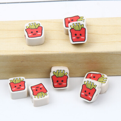 Didmeninė prekyba 9 mm 20/50/100 vnt raudono balto molio karoliukai plokšti apvalūs saldainių polimero molio tarpikliai papuošalams gaminti "pasidaryk pats" papuošalų karoliukai