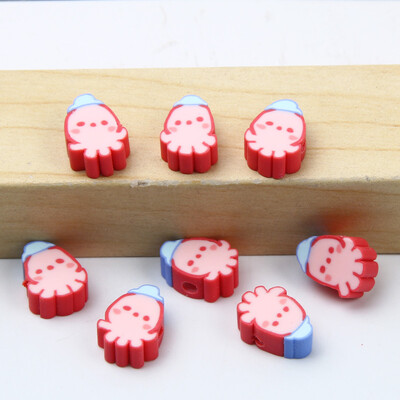 Didmeninė prekyba 9 mm 20/50/100 vnt raudono balto molio karoliukai plokšti apvalūs saldainių polimero molio tarpikliai papuošalams gaminti "pasidaryk pats" papuošalų karoliukai