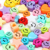 20/40/60/80 buc. Mărgele colorate din rășină, zâmbitoare, mărgele distanțatoare libere pentru realizarea de bijuterii, cercei, coliere, brățări, accesorii