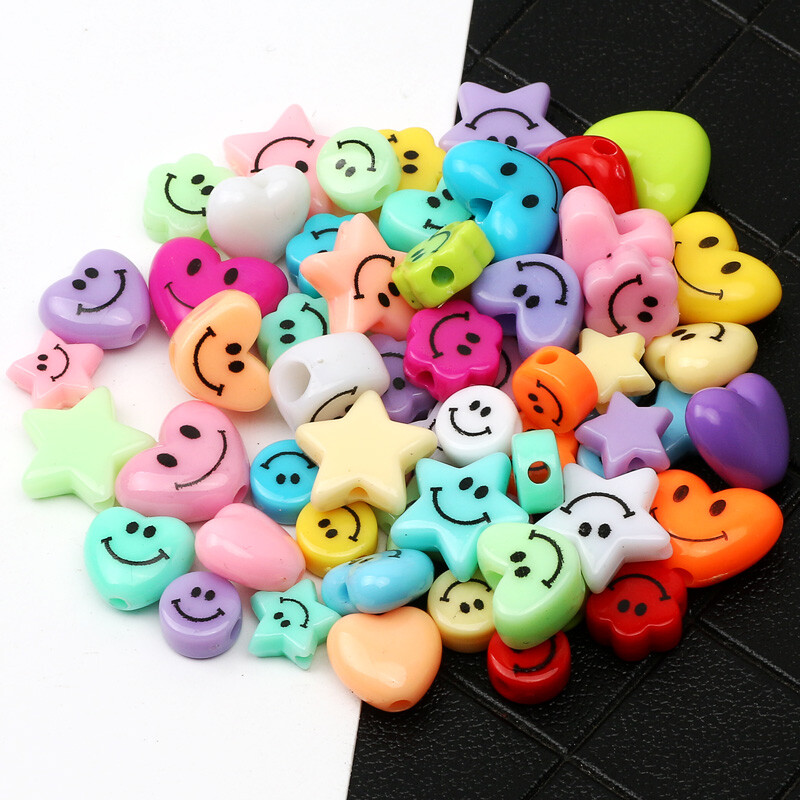 20/40/60/80 buc. Mărgele colorate din rășină, zâmbitoare, mărgele distanțatoare libere pentru realizarea de bijuterii, cercei, coliere, brățări, accesorii