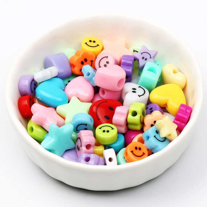 20/40/60/80 buc. Mărgele colorate din rășină, zâmbitoare, mărgele distanțatoare libere pentru realizarea de bijuterii, cercei, coliere, brățări, accesorii
