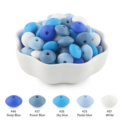 20 buc/lot 12mm margele de silicon de linte margele de distanțare libere de calitate alimentară DIY suzetă colier cu lanț de mărgele din silicon de abac