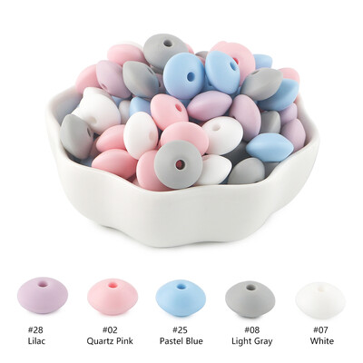 20 buc/lot 12mm margele de silicon de linte margele de distanțare libere de calitate alimentară DIY suzetă colier cu lanț de mărgele din silicon de abac