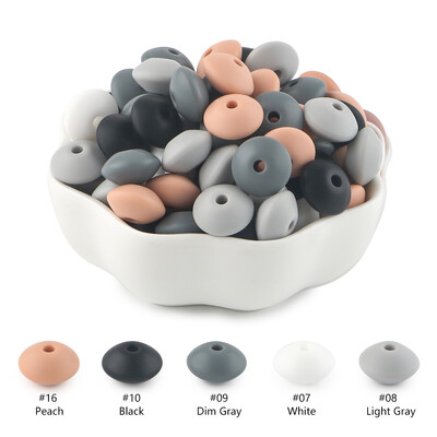 20 buc/lot 12mm margele de silicon de linte margele de distanțare libere de calitate alimentară DIY suzetă colier cu lanț de mărgele din silicon de abac