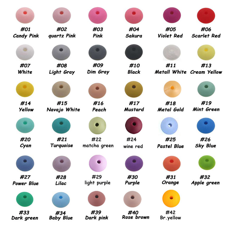 20 buc/lot 12mm margele de silicon de linte margele de distanțare libere de calitate alimentară DIY suzetă colier cu lanț de mărgele din silicon de abac