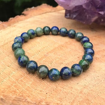 1 τεμ. 8mm Azurite Beaded βραχιόλια Χειροποίητα Θεραπευτικά Ζευγάρι Κοσμήματα Ελαστικό Σχοινί Δώρα Βραχιόλια από φυσική πέτρα Tiger Eye