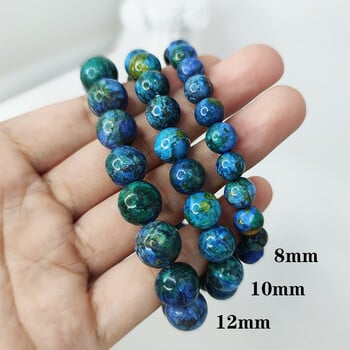 1 τεμ. 8mm Azurite Beaded βραχιόλια Χειροποίητα Θεραπευτικά Ζευγάρι Κοσμήματα Ελαστικό Σχοινί Δώρα Βραχιόλια από φυσική πέτρα Tiger Eye