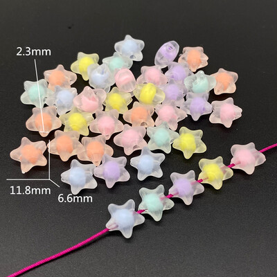 20 db Matt hatású Szív Akril Gyöngyök Csillag alakú Bájok Karkötő Nyaklánc Ékszerkészítéshez Barkács kiegészítők #ZZ04