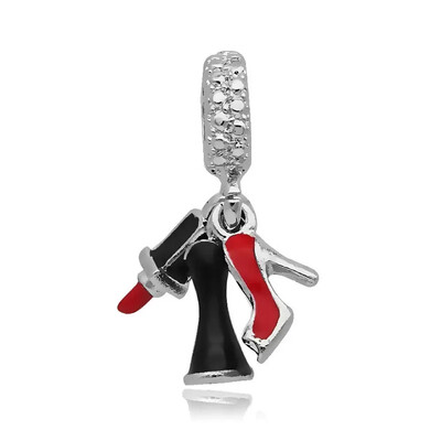 Νέο ασημί χρώμα Coffee Cup Cake Chili Cross Love Dolphin Dangle μενταγιόν Diy χάντρες Fit for Pandora Charms Βραχιόλια Γυναικείο δώρο