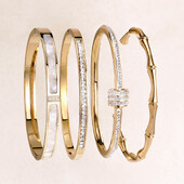 Brățară clasică cu design de culoare aurie, rezistentă la apă, din oțel inoxidabil, marcă de lux, brățări strălucitoare din zircon pentru femei, cadou, bijuterii