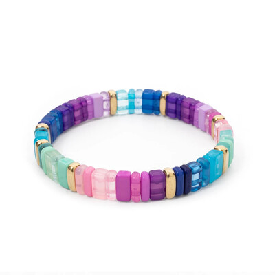 2023 Trendy 2x8 mm priehľadné akrylové korálkové náramky pre ženy ručne vyrobené boho farebné prívesky elastické náramky šperky priateľstva