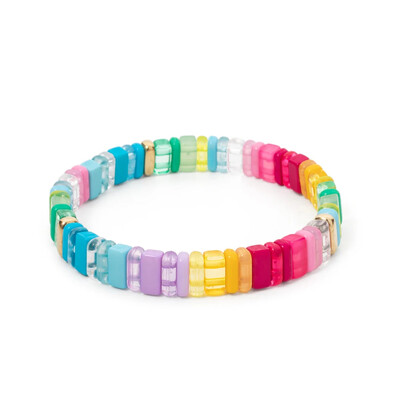 2023 Trendy 2x8 mm priehľadné akrylové korálkové náramky pre ženy ručne vyrobené boho farebné prívesky elastické náramky šperky priateľstva