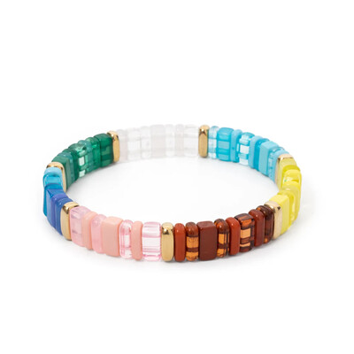 2023 Trendy 2x8 mm priehľadné akrylové korálkové náramky pre ženy ručne vyrobené boho farebné prívesky elastické náramky šperky priateľstva