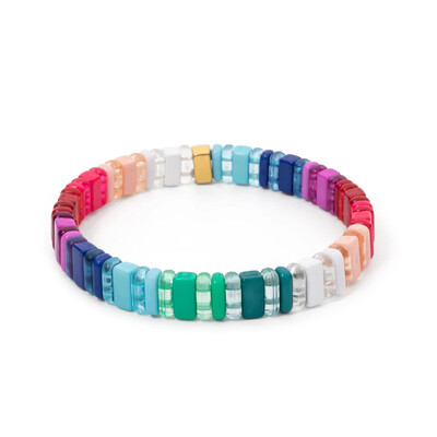 2023 Trendy 2x8 mm priehľadné akrylové korálkové náramky pre ženy ručne vyrobené boho farebné prívesky elastické náramky šperky priateľstva