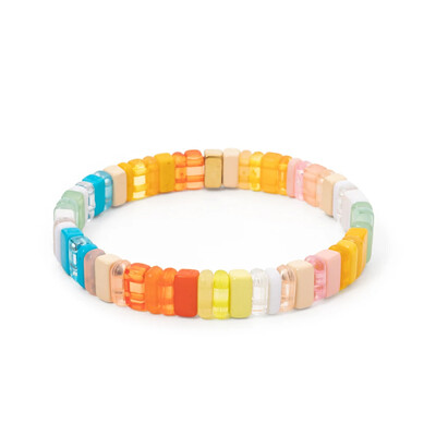 2023 Trendy 2x8 mm priehľadné akrylové korálkové náramky pre ženy ručne vyrobené boho farebné prívesky elastické náramky šperky priateľstva