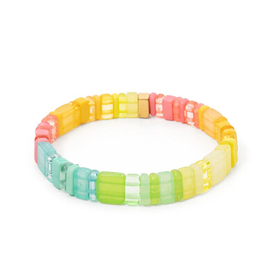 2023 Trendy 2x8 mm priehľadné akrylové korálkové náramky pre ženy ručne vyrobené boho farebné prívesky elastické náramky šperky priateľstva
