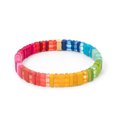2023 Trendy 2x8 mm priehľadné akrylové korálkové náramky pre ženy ručne vyrobené boho farebné prívesky elastické náramky šperky priateľstva