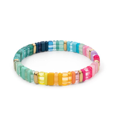 2023 Trendy 2x8 mm priehľadné akrylové korálkové náramky pre ženy ručne vyrobené boho farebné prívesky elastické náramky šperky priateľstva