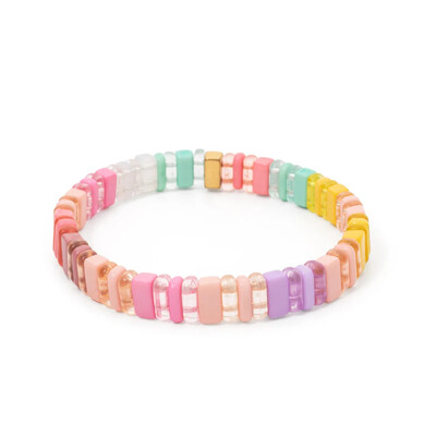 2023 Trendy 2x8 mm priehľadné akrylové korálkové náramky pre ženy ručne vyrobené boho farebné prívesky elastické náramky šperky priateľstva