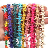 1 șuviță 14x14mm stea de mare turcoaz margele din piatră naturală margele libere pentru realizarea de bijuterii bricolaj brățări colier accesorii