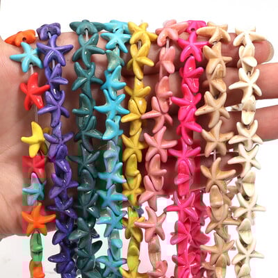 1 șuviță 14x14mm stea de mare turcoaz margele din piatră naturală margele libere pentru realizarea de bijuterii bricolaj brățări colier accesorii