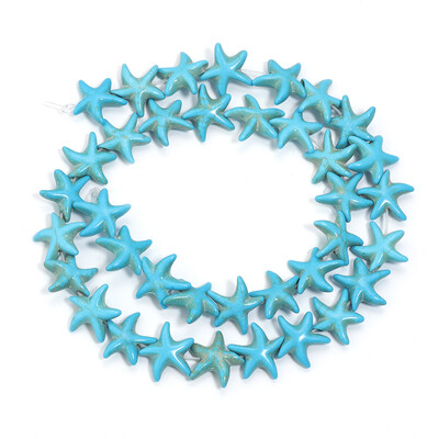 1 șuviță 14x14mm stea de mare turcoaz margele din piatră naturală margele libere pentru realizarea de bijuterii bricolaj brățări colier accesorii