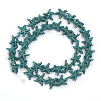 1 șuviță 14x14mm stea de mare turcoaz margele din piatră naturală margele libere pentru realizarea de bijuterii bricolaj brățări colier accesorii