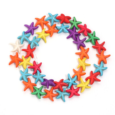 1 șuviță 14x14mm stea de mare turcoaz margele din piatră naturală margele libere pentru realizarea de bijuterii bricolaj brățări colier accesorii