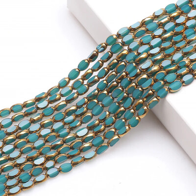 50 buc Boabe de orez margele de cristal austriac placate de culoare aurie margele de sticla ovale margele distantare libere pentru realizarea de bijuterii bratara DIY