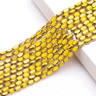 50 buc Boabe de orez margele de cristal austriac placate de culoare aurie margele de sticla ovale margele distantare libere pentru realizarea de bijuterii bratara DIY