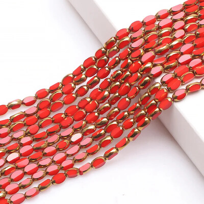 50 buc Boabe de orez margele de cristal austriac placate de culoare aurie margele de sticla ovale margele distantare libere pentru realizarea de bijuterii bratara DIY