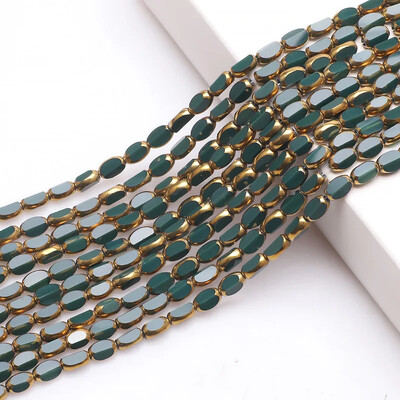 50 buc Boabe de orez margele de cristal austriac placate de culoare aurie margele de sticla ovale margele distantare libere pentru realizarea de bijuterii bratara DIY