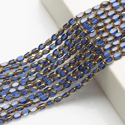 50 buc Boabe de orez margele de cristal austriac placate de culoare aurie margele de sticla ovale margele distantare libere pentru realizarea de bijuterii bratara DIY