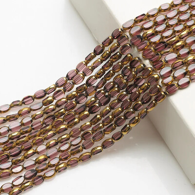 50 buc Boabe de orez margele de cristal austriac placate de culoare aurie margele de sticla ovale margele distantare libere pentru realizarea de bijuterii bratara DIY