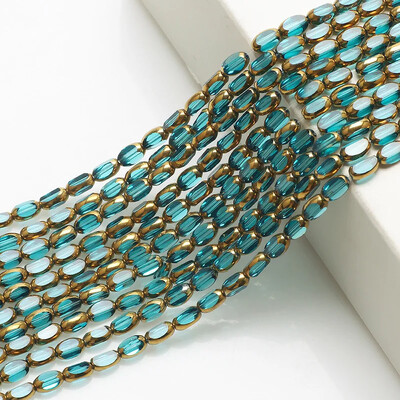 50 buc Boabe de orez margele de cristal austriac placate de culoare aurie margele de sticla ovale margele distantare libere pentru realizarea de bijuterii bratara DIY