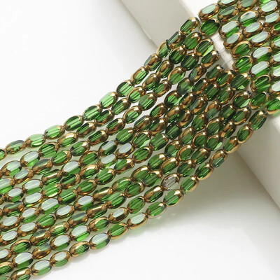 50 buc Boabe de orez margele de cristal austriac placate de culoare aurie margele de sticla ovale margele distantare libere pentru realizarea de bijuterii bratara DIY