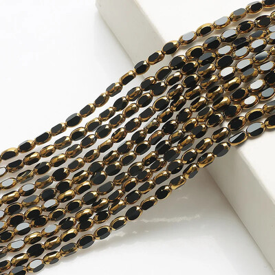 50 buc Boabe de orez margele de cristal austriac placate de culoare aurie margele de sticla ovale margele distantare libere pentru realizarea de bijuterii bratara DIY