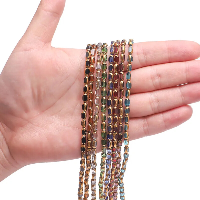 50 buc Boabe de orez margele de cristal austriac placate de culoare aurie margele de sticla ovale margele distantare libere pentru realizarea de bijuterii bratara DIY