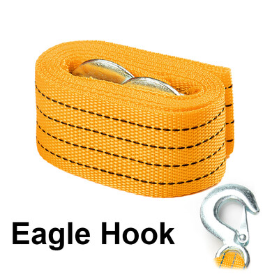 3M nagy teherbírású, 3 tonnás autó vontatókábel vontatókötél heveder horgokkal Hordozható önvezető turisztikai nagy teherbírású mentőkötél